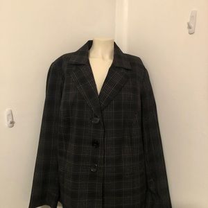 Fashion Bug Black Plaid Blazer/Size 18W